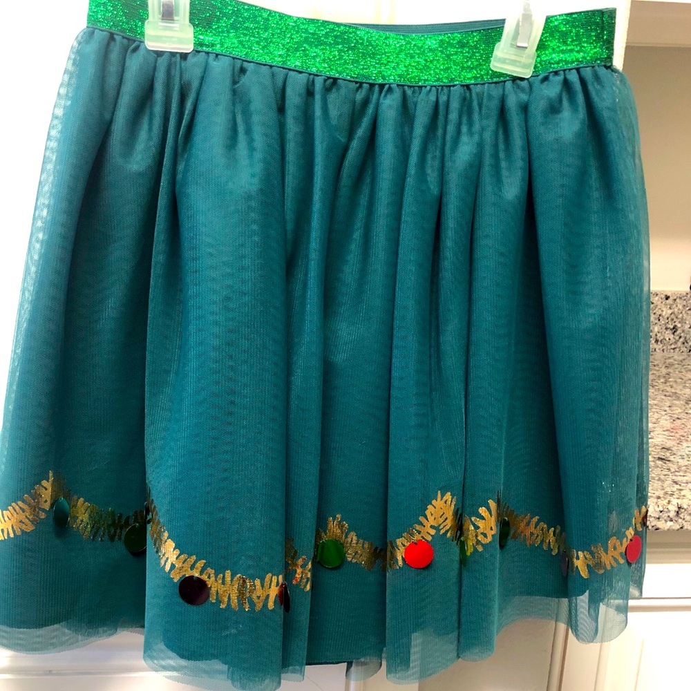 Girl’s Green Christmas skirt